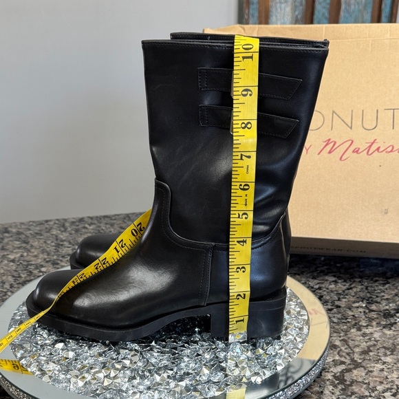 Coconuts by Matisse Basil Black mid calf Buckle moto Boots NEW 7 - Picture 16 of 17